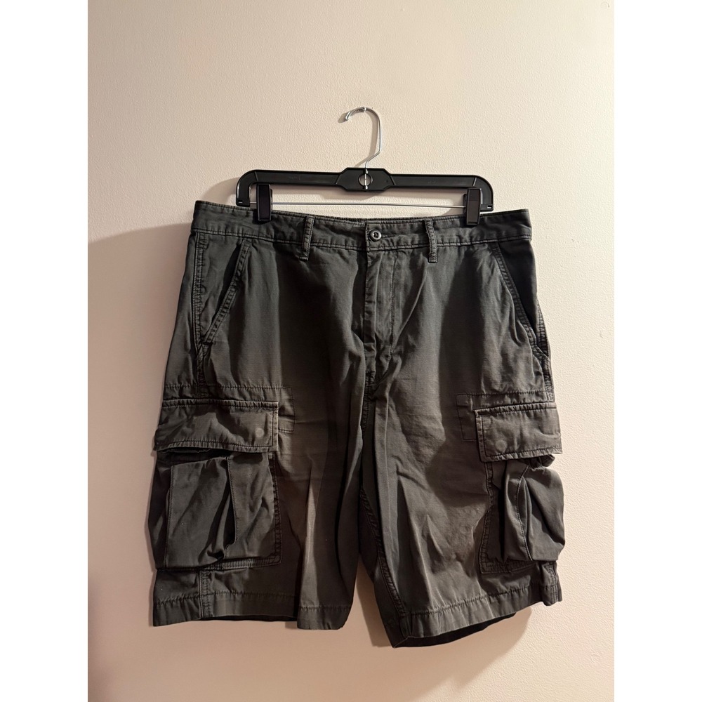 Levis Mens Cargo Shorts W34 Olive Green Ripstop Faded Utility 23251-0060